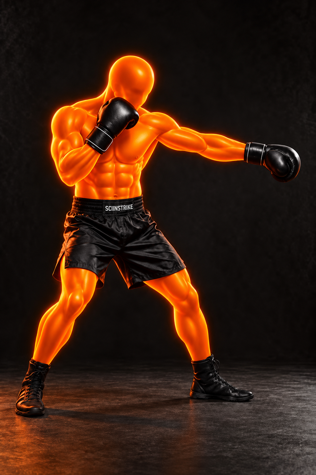 Approved SCIINSTRIKE male athlete demonstrating a body jab